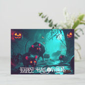 Die Kürbispest-Parade Halloween-Karte Einladung (Stehend Vorderseite)