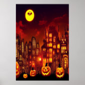Die Kürbisstadt zu Halloween | AI Art Poster (Vorne)