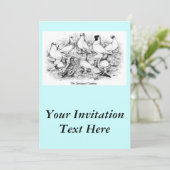 Die Kurzen Tumbler-Tauben Einladung (Stehend Vorderseite)