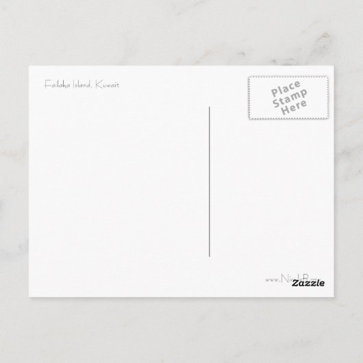 Die Küste der Insel Failaka, Kuwait Postkarte (Rückseite)