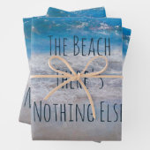 Die Küste des blauen weißen tropischen Ozeans Geschenkpapier Set (Beispiel)