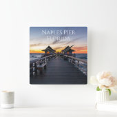 Die Küste des Pier Napoli florida Quadratische Wanduhr (Zuhause)