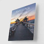 Die Küste des Pier Napoli florida Quadratische Wanduhr (Winkel)