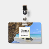 Die Küste des tropischen Strandes mit dem großen F Ausweis (Vorderseite mit Clip)