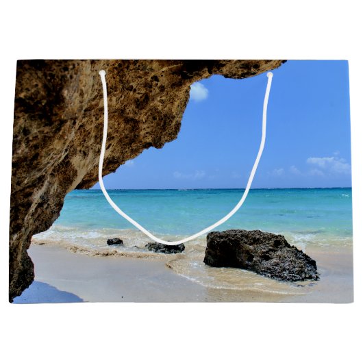 Die Küste des tropischen Strandes mit dem großen F Große Geschenktüte (Vorderseite)