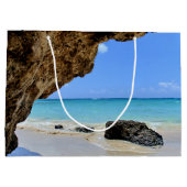 Die Küste des tropischen Strandes mit dem großen F Große Geschenktüte (Rückseite)