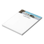 Die Küste des tropischen Strandes mit dem großen F Notizblock (Rotiert)