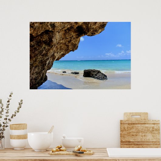 Die Küste des tropischen Strandes mit dem großen F Poster (Küche)