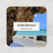 Die Küste des tropischen Strandes mit dem großen F Quadratische Visitenkarte (Vorderseite)