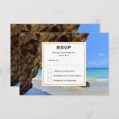 Die Küste des tropischen Strandes mit dem großen F RSVP Karte (Vorne/Hinten)