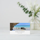 Die Küste des tropischen Strandes mit dem großen F Visitenkarte (Stehend Vorderseite)