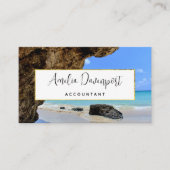 Die Küste des tropischen Strandes mit dem großen F Visitenkarte (Vorderseite)