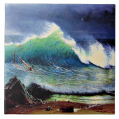 Die Küste des türkisblauen Meeres Fliese (Vorderseite)