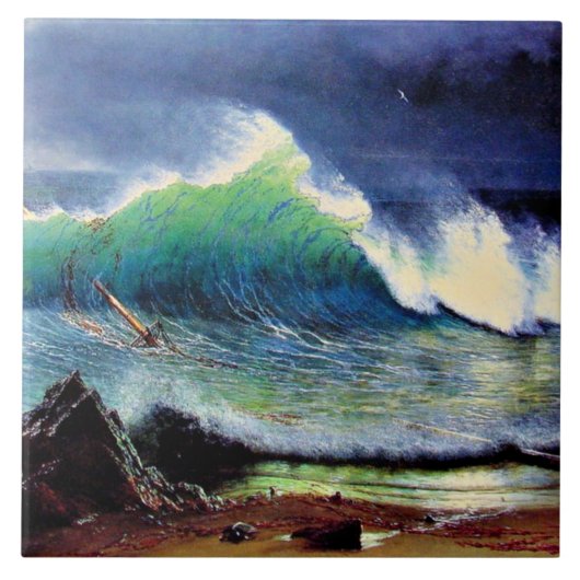 Die Küste des türkisblauen Meeres Fliese (Vorderseite)