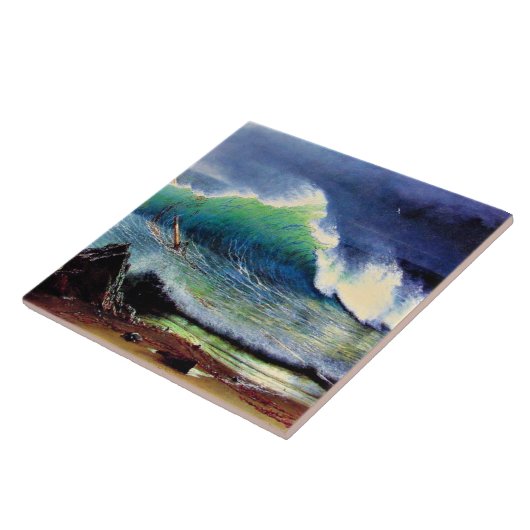 Die Küste des türkisblauen Meeres Fliese (Seite)