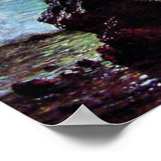 Die Küste des türkisblauen Meeres Poster (Ecke)