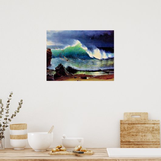 Die Küste des türkisblauen Meeres Poster (Küche)