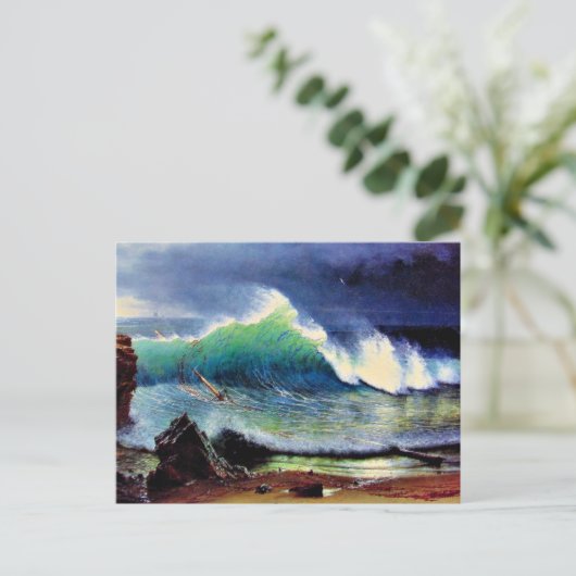 Die Küste des türkisblauen Meeres Postkarte (Stehend Vorderseite)