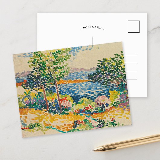 Die Küste im Mittelmeer | Henri-Edmond Cross Postkarte