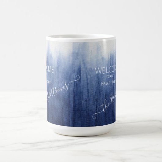 Die Küste ist einfach, modern blau und weiß Gefärb Kaffeetasse (Mittel)