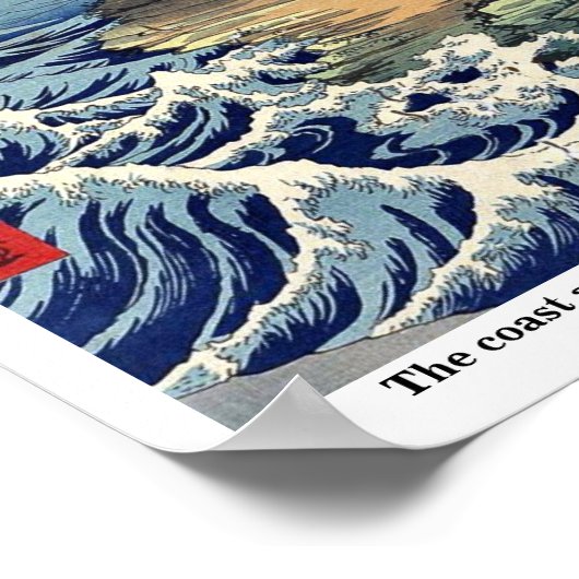 Die Küste von Hota in Boshu durch Ando, Hiroshige  Poster (Ecke)