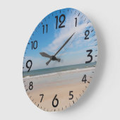 Die Küste von Jacksonville Beach, Florida Große Wanduhr (Winkel)