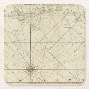 Die Küste von Westflorida und von Louisiana Rechteckiger Pappuntersetzer