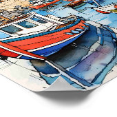 Die Küstenschiffe im Hafen Poster (Ecke)
