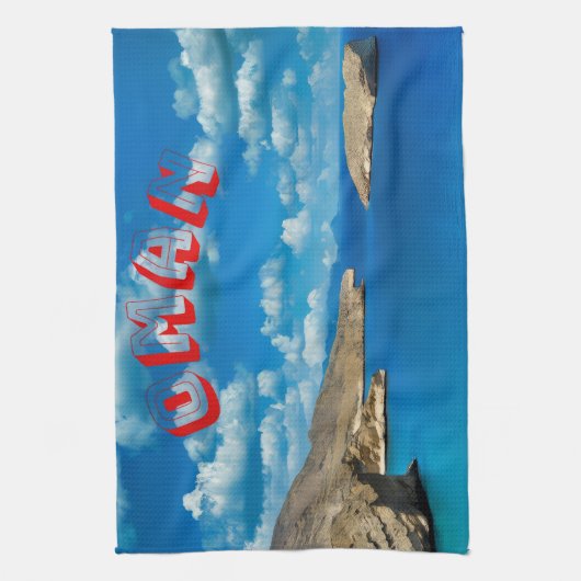 Die Küstenschönheit Omans Geschirrtuch (Vertikal)