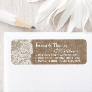 Die Labels der Burlap & Lace Wedding Collection