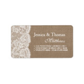 Die Labels der Burlap & Lace Wedding Collection Adressaufkleber (Vorne)