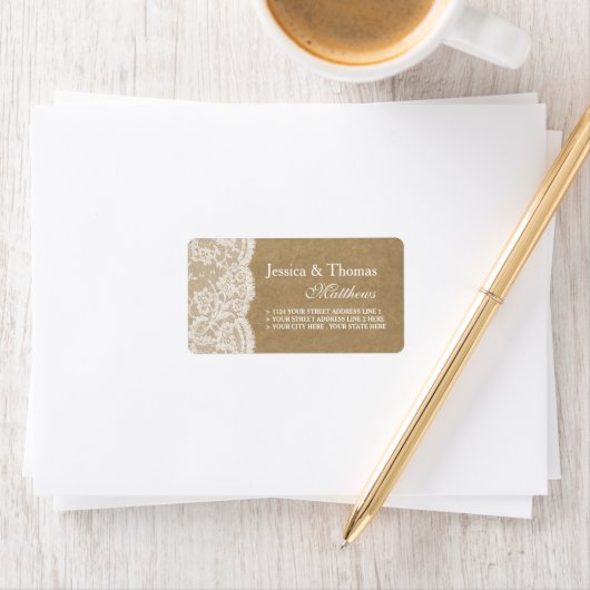 Die Labels der Kraft & Spitzen-Hochzeitskollektion Adressaufkleber (Insitu)