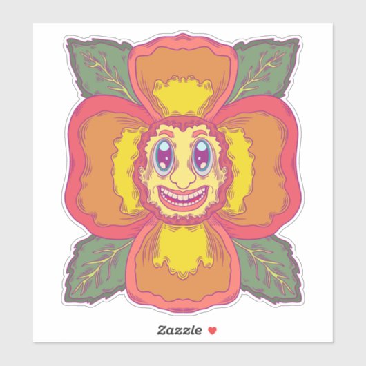 Die lächelnde Blume Aufkleber (Blatt)