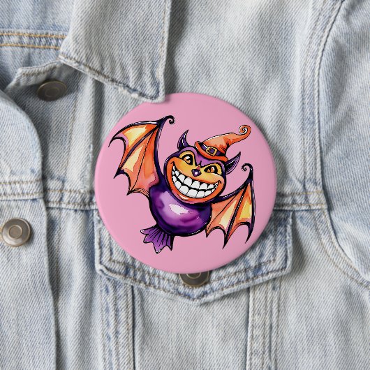 Die lächelnde Fledermaus Button (Beispiel)