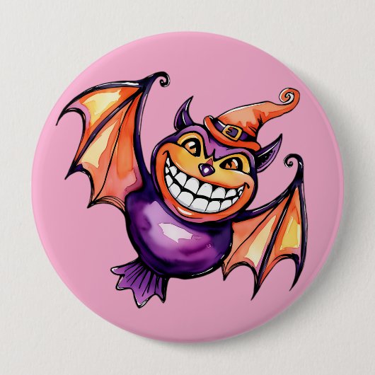 Die lächelnde Fledermaus Button (Vorderseite)