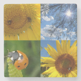 Die lächelnde Sonnenblume Steinuntersetzer