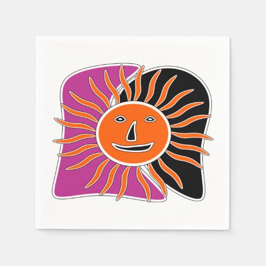 Die lächelnden Sonnenblumen Serviette (Vorderseite)