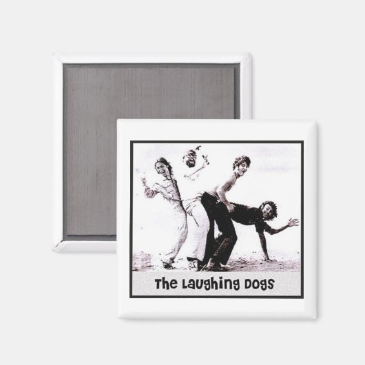 Die lachenden Hunde Retro-Magnet Magnet (Vorderseite/Rückseite)
