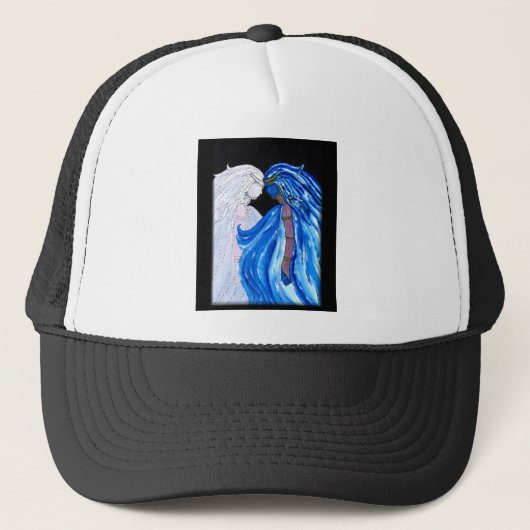 Die Lady der Blauen Flamme Truckerkappe (Vorderseite)
