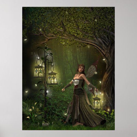 Die Lady der Laternen Print Poster (Vorne)