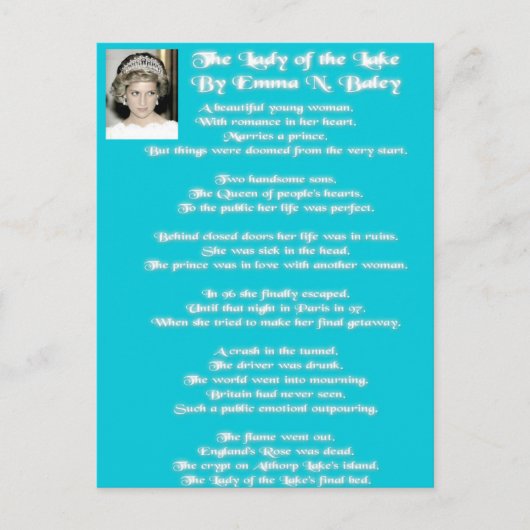 Die Lady des Sees Postkarte (Vorderseite)