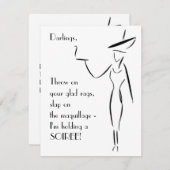 Die Lady im Big Hat #1 Einladung (Vorne/Hinten)