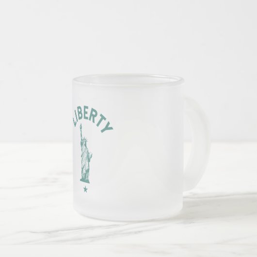 Die Lady Liberty Mattglastasse (VorderseiteRechts)