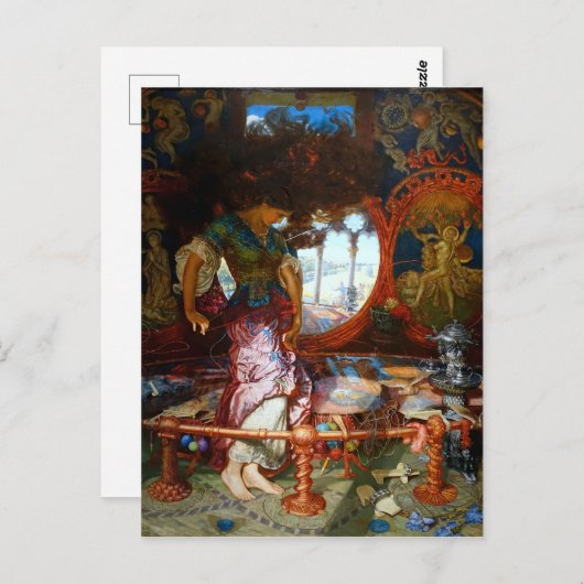 Die Lady of Shalott von William Hunt aus der Zeit Postkarte (Vorne/Hinten)