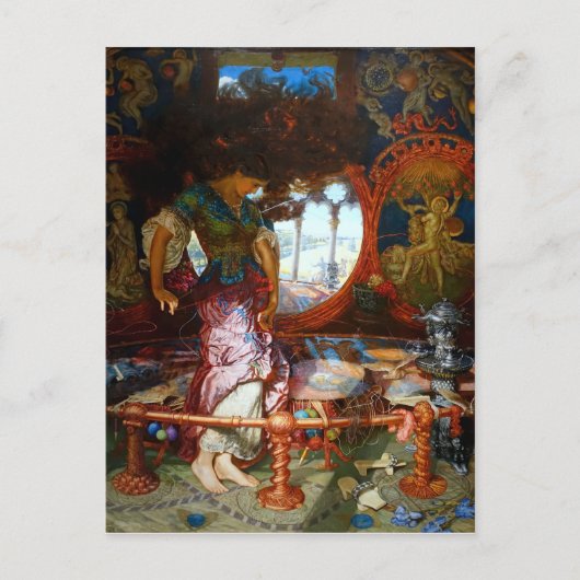 Die Lady of Shalott von William Hunt aus der Zeit Postkarte (Vorderseite)