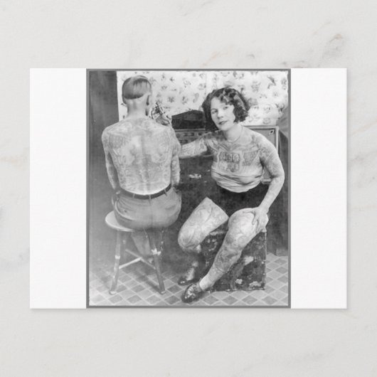 Die Lady Tattoo Artist Postkarte (Vorderseite)