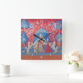 Die Lady und das Unicorn / A Mon Seul Desir Quadratische Wanduhr (Zuhause)