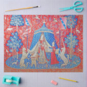 Die Lady und die Unicorn / A Mon Seul Desir Seidenpapier (Basteln)