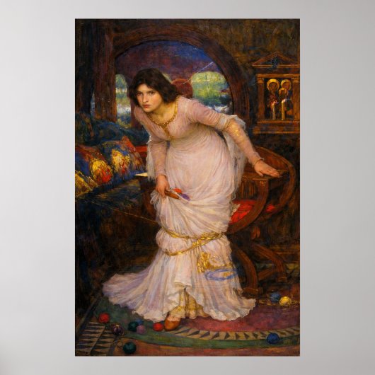Die Lady von Shalott blickt auf Lancelot Poster (Vorne)
