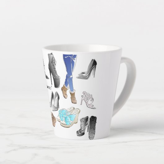 Die Ladys Shoes Design Latte Tasse (Rechte Ecke)